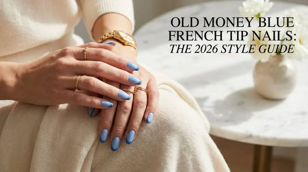 Old Money Blue French tip nails featured image